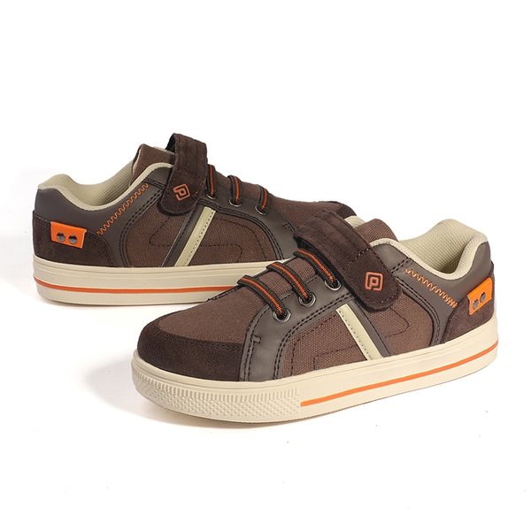 [LilLegends TimberTot] Kids Lightweight Fashion Sneakers - BROWN ORANGE - 5